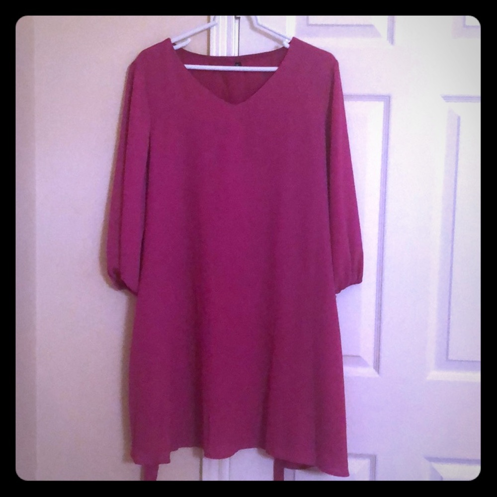 Hot pink shift dress